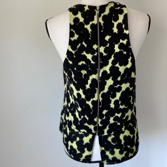 A.L.C. Yellow & Black Silk Sleeveless Top / Size 4 - Picture 6 of 9